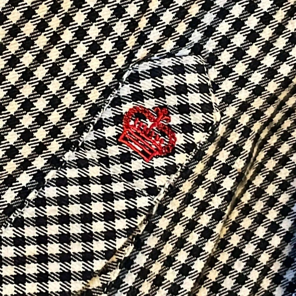 Robert Graham Medium Mens White Black Cotton Check Long Sleeve Button Up Shirt - Picture 4 of 10